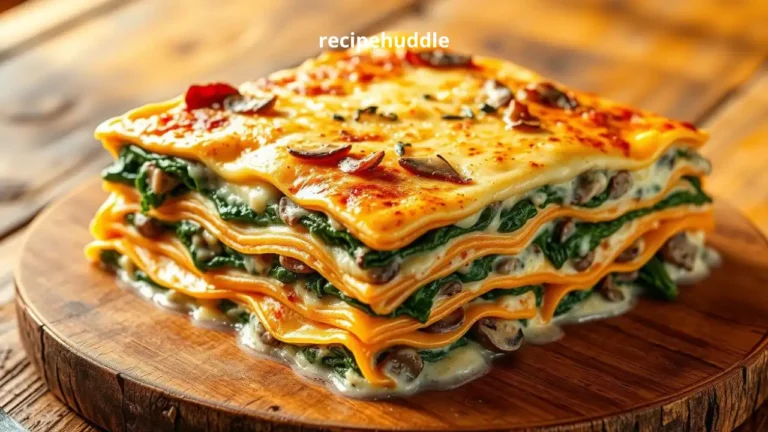 healthy mushroom spinach lasagna
