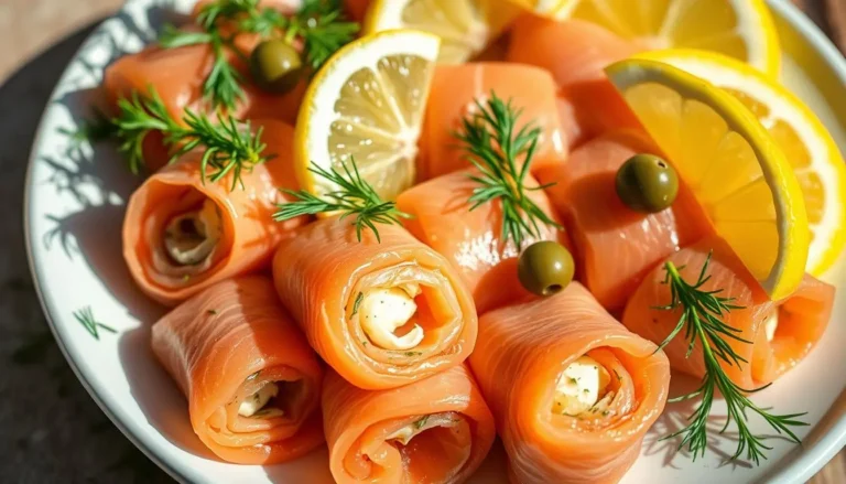 Smoked salmon rolls
