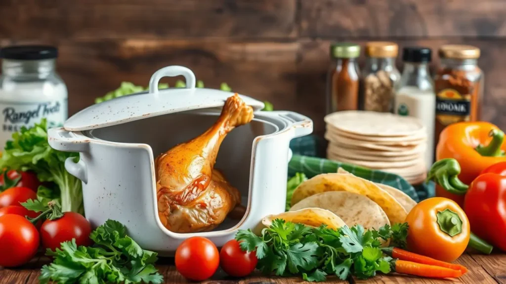 Chicken Ranch Crock Pot Tacos ingredients