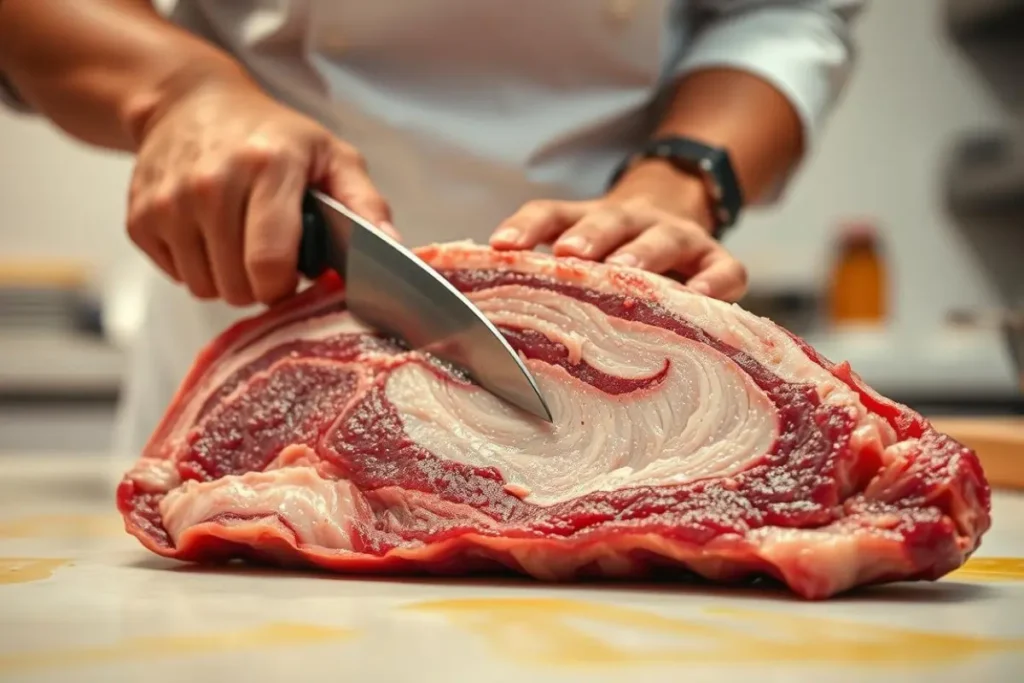 Trimming brisket fat